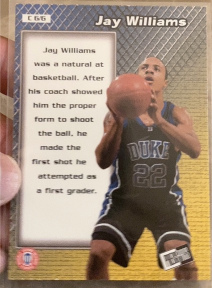 1999 Fleer Jay Williams C 6/6 — front