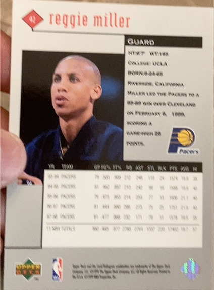 1993-94 NBA Hoops #259 Reggie Miller — front