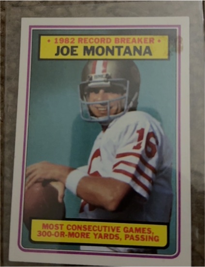 1983 Topps #4 Joe Montana Record Breaker — front