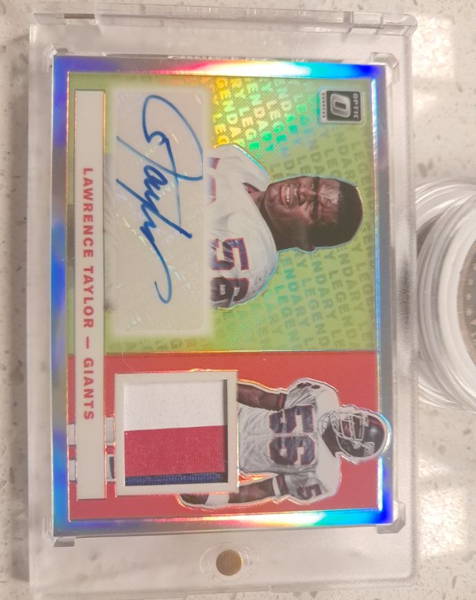 2019 Panini Donruss Optic Lawrence Taylor Legendary Patch Auto — front