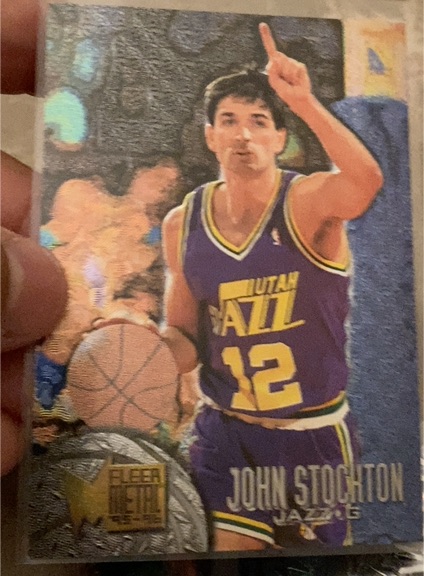 1995-96 Fleer Metal #111 John Stockton — front