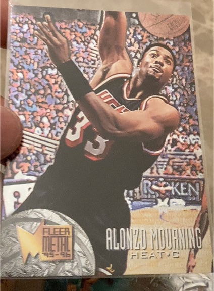 1995-96 Fleer Metal #163 Alonzo Mourning — front