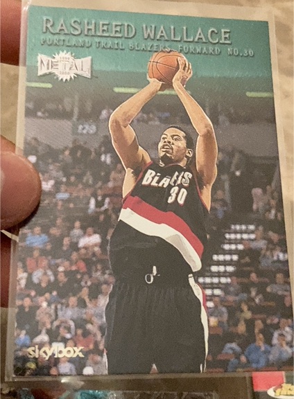 1999-00 Skybox Metal #97 Rasheed Wallace — front