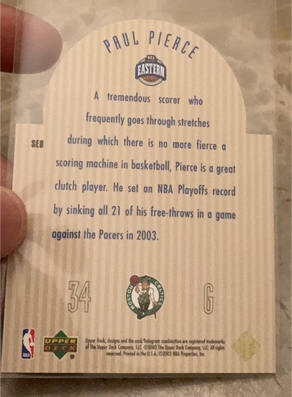 2003-04 Upper Deck SE Die Cut #SE8 Paul Pierce — front