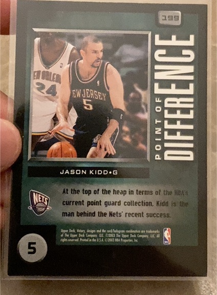 2003 Upper Deck Point of Difference #199 Jason Kidd — front