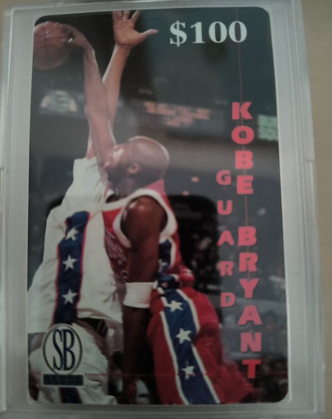 1996 Score Board $100 Kobe Bryant Phone Card — front