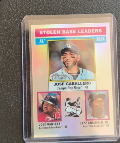 2024 Topps Heritage #198 Jose Caballero AL Stolen Base Leaders — front