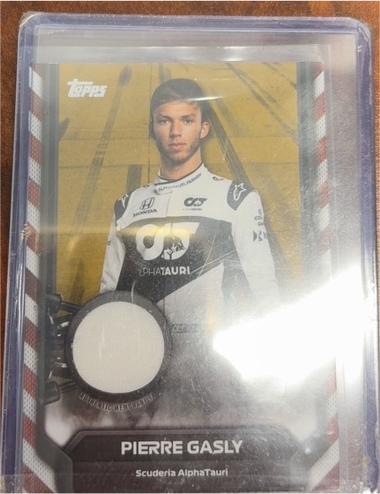2021 Topps Formula 1 Racing Relic Card Pierre Gasly — front
