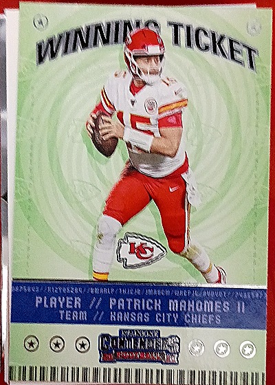 2020 Panini Contenders Winning Ticket #WT1 Patrick Mahomes II — front