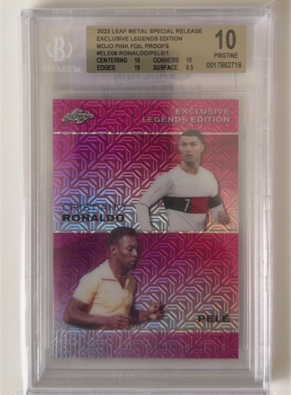 2023 Leaf Metal Special Release Exclusive Legends Edition #ELE08 Cristiano Ronaldo Pele — front