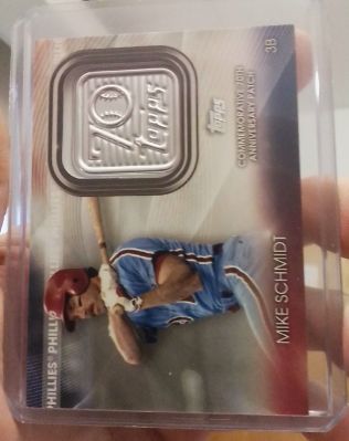 2021 Topps #T70P-MS Mike Schmidt 70th Anniversary Logo Patch — front