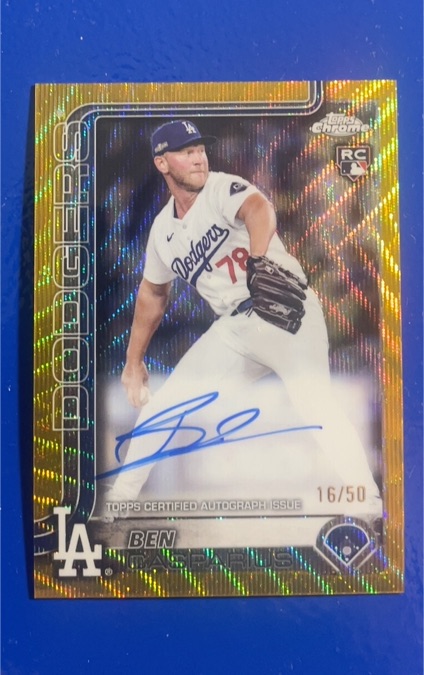 2025 Topps Chrome #RA-BCA Ben Casparius Rookie Auto — front
