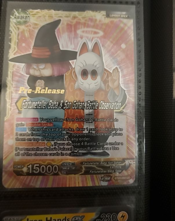 Dragon Ball Super CCG Fortuneteller Baba & Son Gohan, Battle Observation BT22-082 — front