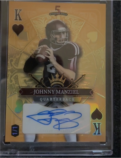 2024 Wild Card 5 Card Draw Stacked Deck King of Hearts Johnny Manziel — front