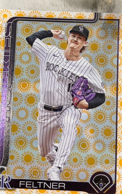 2025 Topps Series 2 #444 Ryan Feltner Holiday Sun Parallel — front