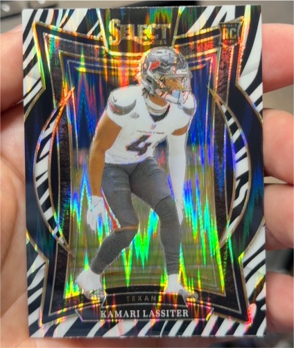 2024 Panini Select Kamari Lassiter Concourse Zebra Prizm Rookie Card — front
