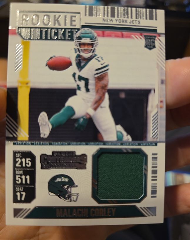 2024 Panini Contenders Rookie Ticket Swatches #RTS-MCY Malachi Corley — front