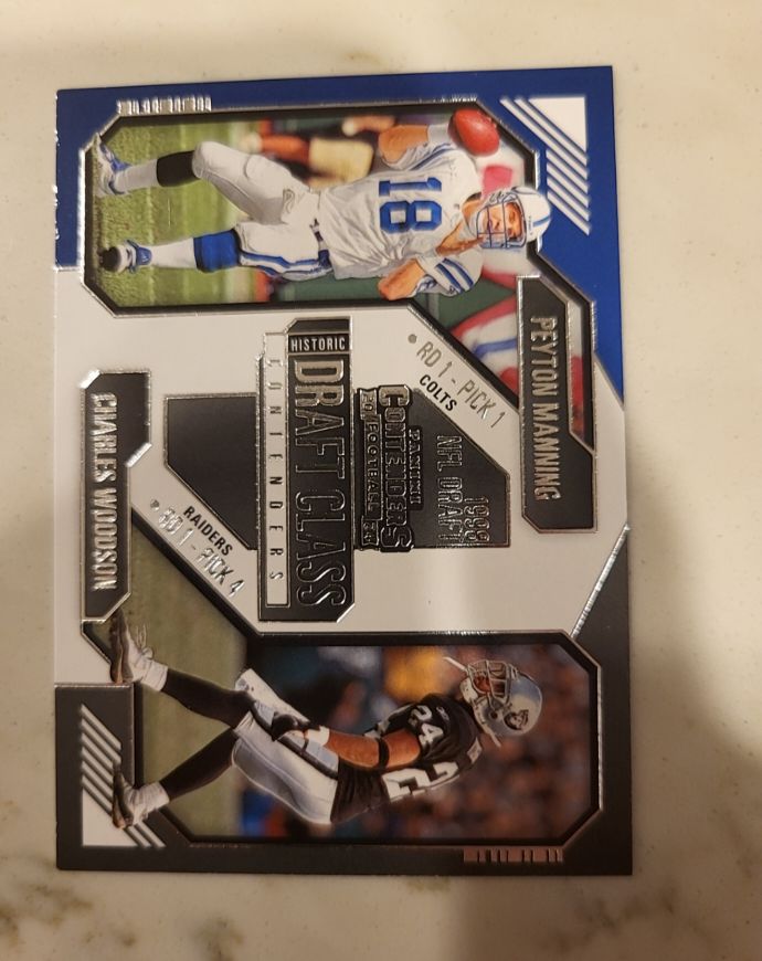 2024 Panini Contenders Football #17 Peyton Manning / Charles Woodson Historic Draft Class — front