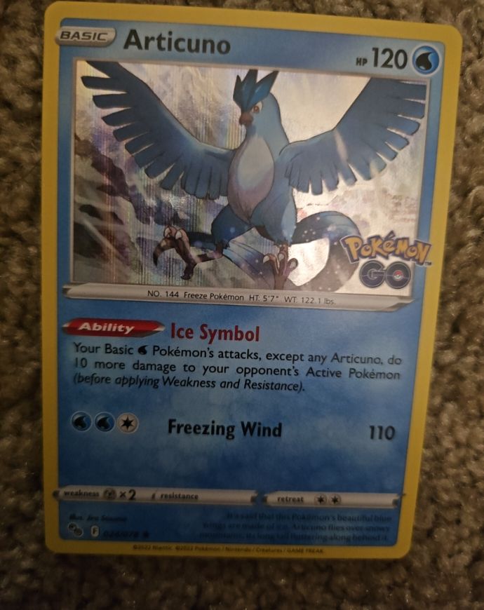 2022 Pokémon TCG Pokemon GO #024 Articuno — front