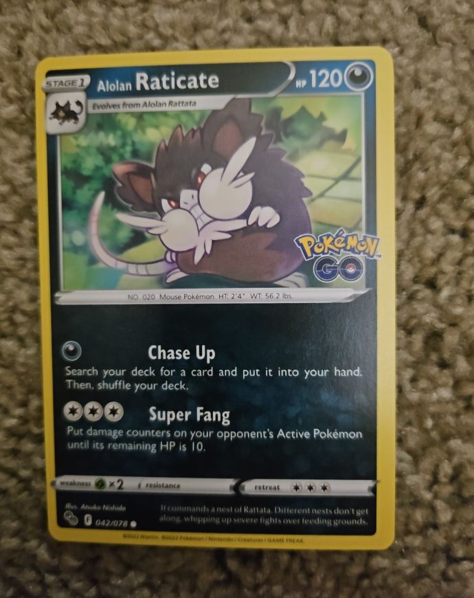 2022 Pokemon GO #042 Alolan Raticate — front