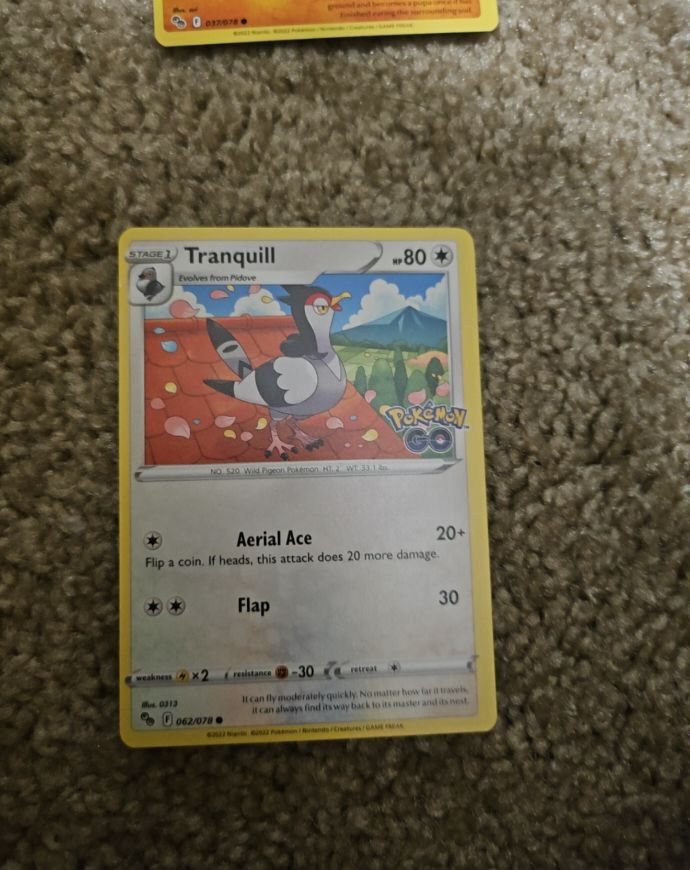 2022 Pokémon GO #062 Tranquill — front