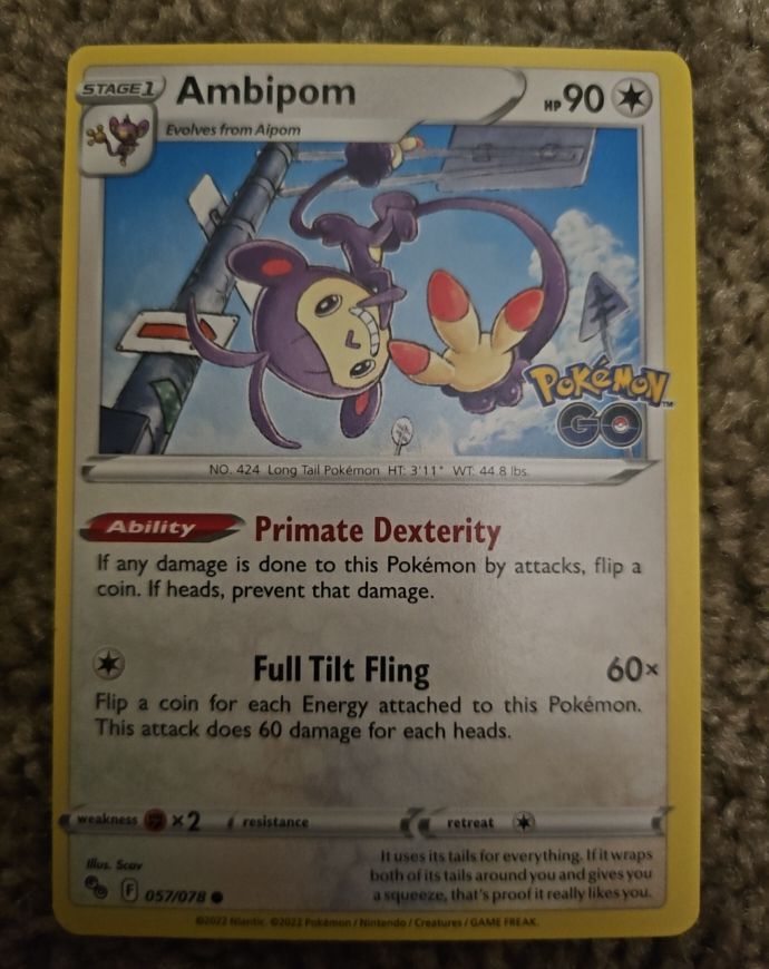 2022 Pokémon GO #057 Ambipom — front
