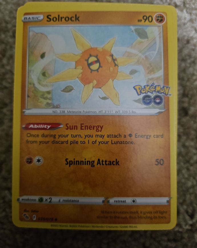2022 Pokémon TCG Pokémon GO #039 Solrock — front