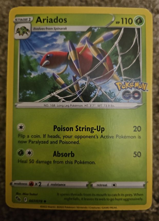 2022 Pokémon GO #007 Ariados — front