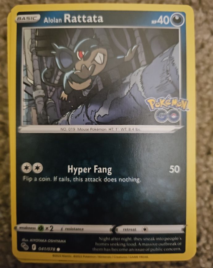 2022 Pokémon GO #041 Alolan Rattata — front
