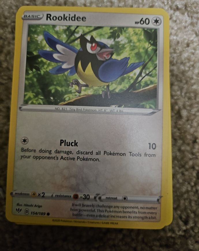 2020 Pokémon Darkness Ablaze #154 Rookidee — front