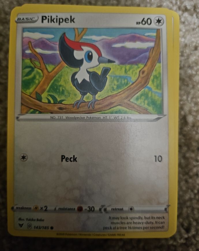 2020 Pokémon Sword & Shield Vivid Voltage #143 Pikipek — front