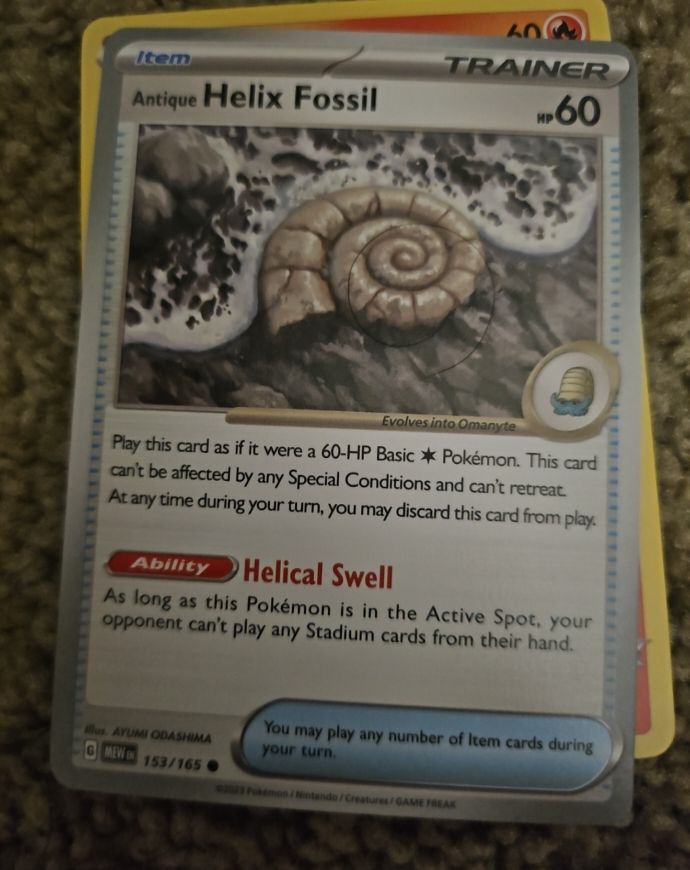 2023 Pokémon Scarlet & Violet 151 #153 Antique Helix Fossil — front
