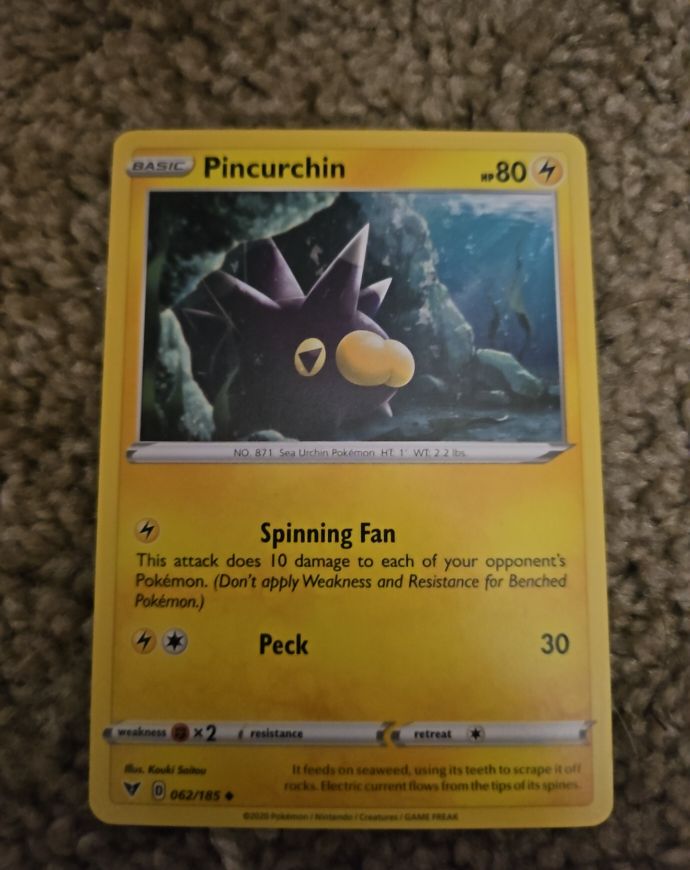 2020 Pokémon Vivid Voltage #062 Pincurchin — front