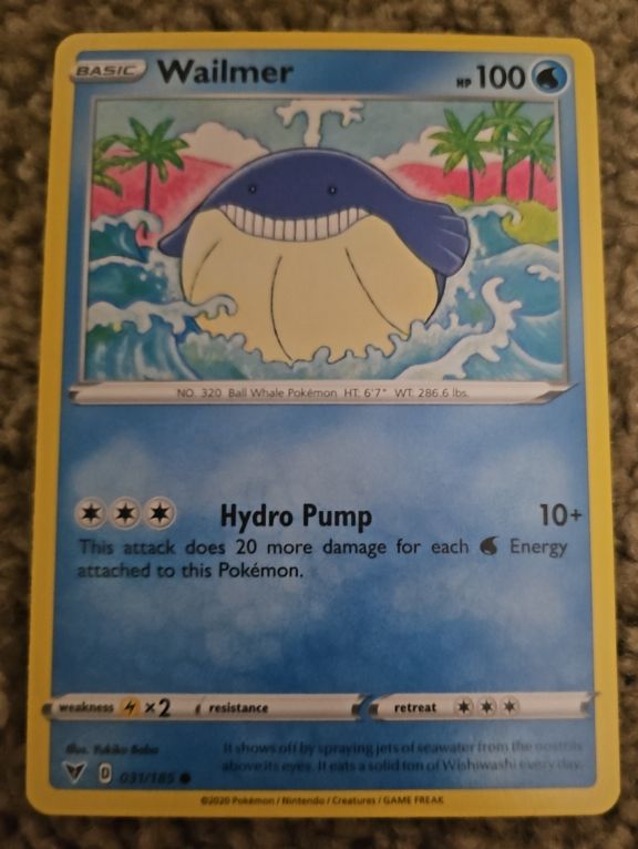 2020 Pokémon Sword & Shield Vivid Voltage #031 Wailmer — front