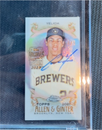 2021 Topps Allen & Ginter Chrome Mini #50 Christian Yelich — front