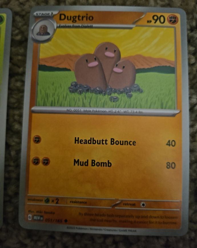 2023 Pokémon Scarlet & Violet 151 #051 Dugtrio — front