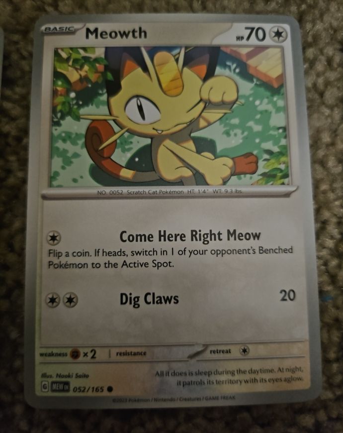 2023 Pokémon Scarlet & Violet 151 #052 Meowth — front