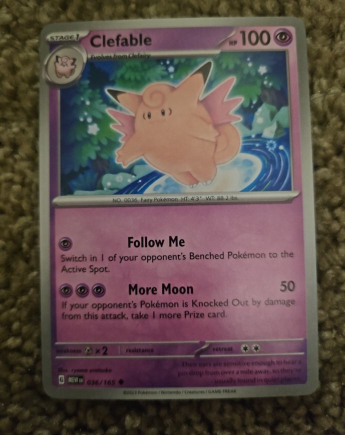2023 Pokemon Scarlet & Violet 151 #036 Clefable — front