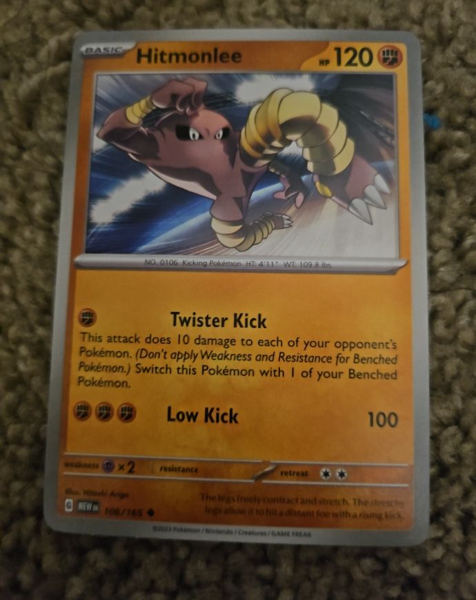 2023 Pokemon Scarlet & Violet 151 #106 Hitmonlee — front