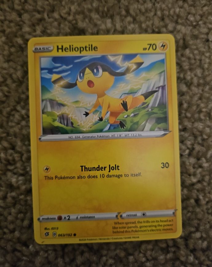2020 Pokemon Sword & Shield Rebel Clash #063 Helioptile — front