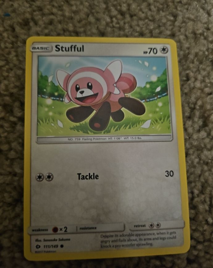 2017 Pokemon Sun & Moon #111 Stufful — front