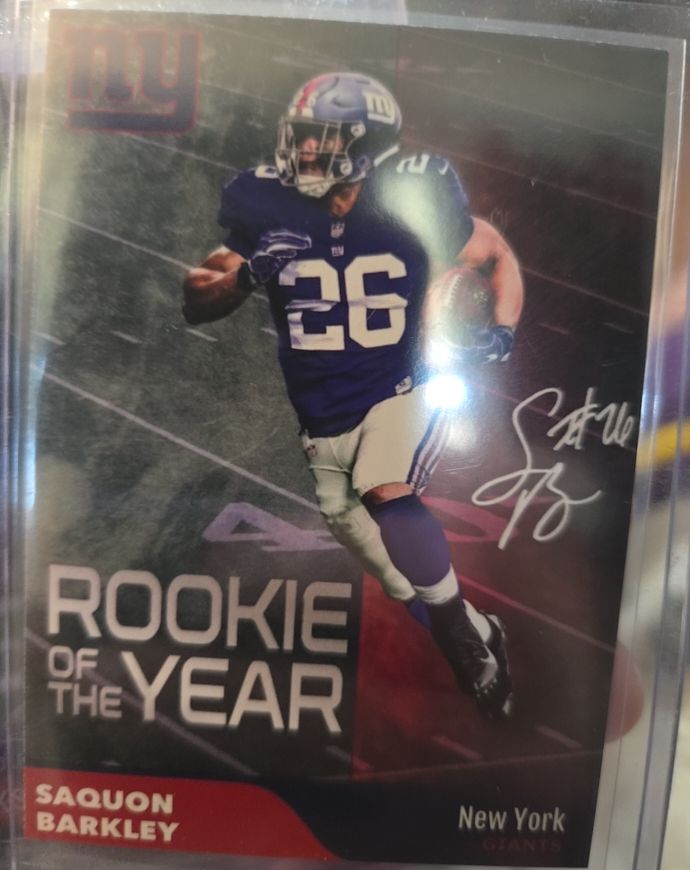 2024 Saquon Barkley Rookie of the Year New York Giants Football Card — front