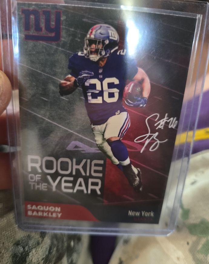 2020 Saquon Barkley Rookie of the Year New York Giants — front