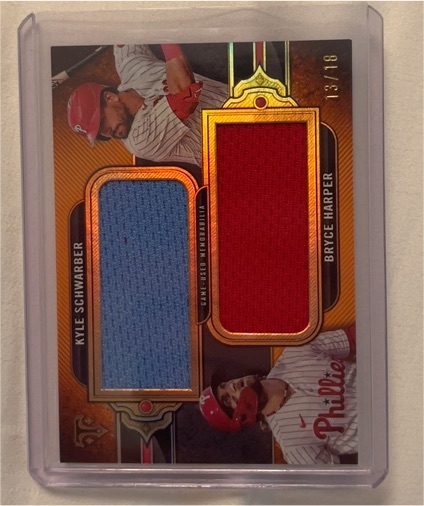 2024 Topps Triple Threads Dual Jumbo Relic Kyle Schwarber Bryce Harper — front