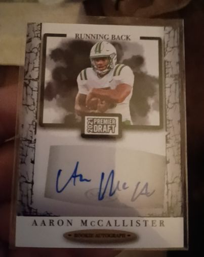 2021 Sage Hit Premier Draft Autographs Black #A32 Aaron McCallister — front