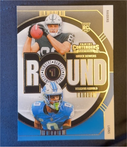 2024 Panini Contenders Round 1 Numbers #23 Brock Bowers / Terrion Arnold — front