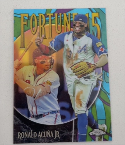 2025 Topps Chrome Fortune 15 #F15-4 Ronald Acuña Jr — front