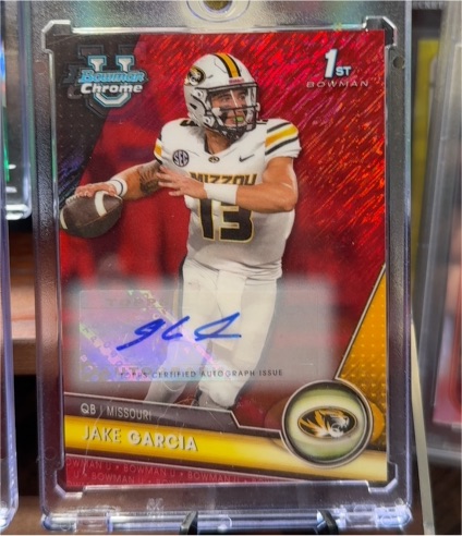 2023 Bowman Chrome University Autographs #99 Jake Garcia — front