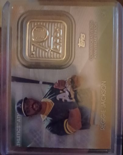 2021 Topps 70th Anniversary Manufactured Logo Patches #70LP-RJ Reggie Jackson — front
