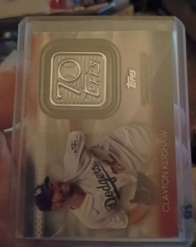 2021 Topps 70th Anniversary Logo Patch #T70P-CK Clayton Kershaw — front